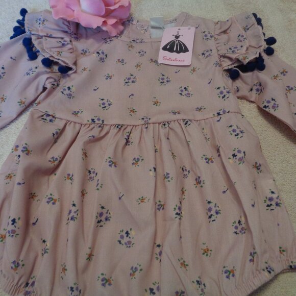 SHISHI FANG EDWARDIAN BABY GIRL OR DOLL PINK OUTFIT W POMPOMS SIZE 90 - Picture 5 of 8